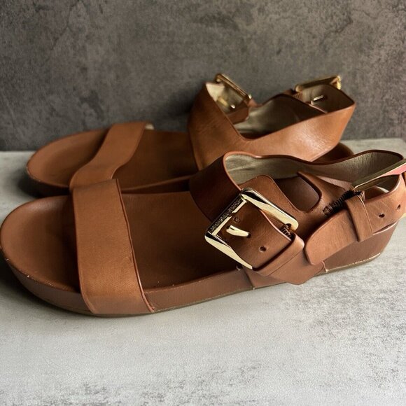 Michael Kors Tan Brown Strappy Leather Sandals Size 7.5 M - Picture 11 of 12
